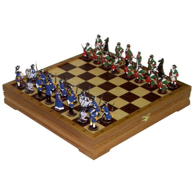Шахматы исторические с фигурами из олова покрашенными в полу коллекционном качестве - RTS-50 А.d