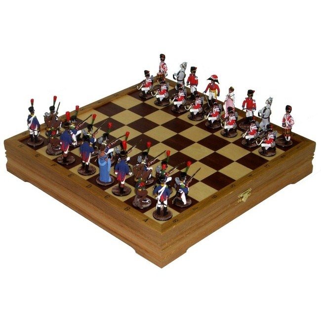 Шахматы исторические с фигурами из олова покрашенными в полу коллекционном качестве - RTS-56.d
